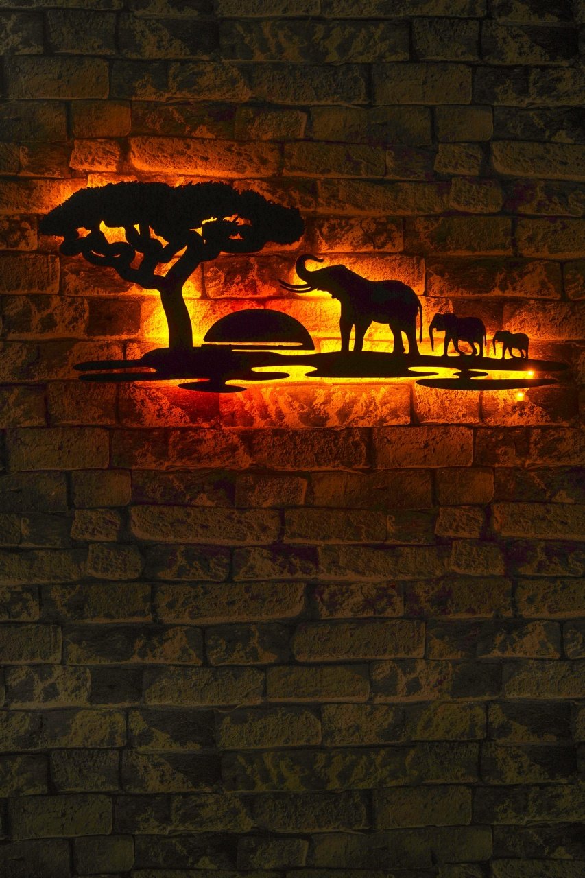 Aplică de perete LED decorativă Safari Galben 30x75 cm - 1 | YEO