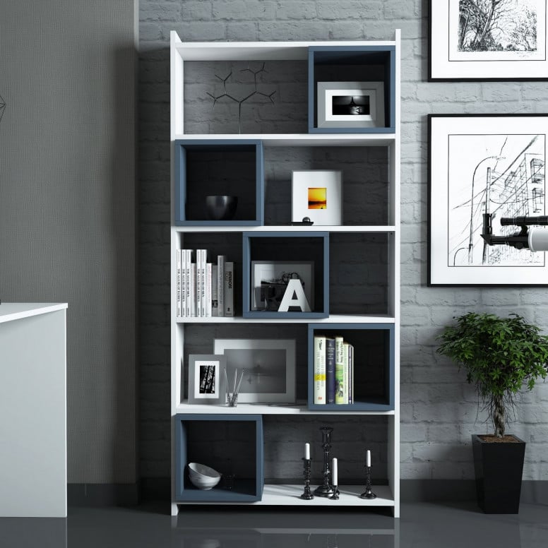 Biblioteca Box Alb-Blue - 2 | YEO