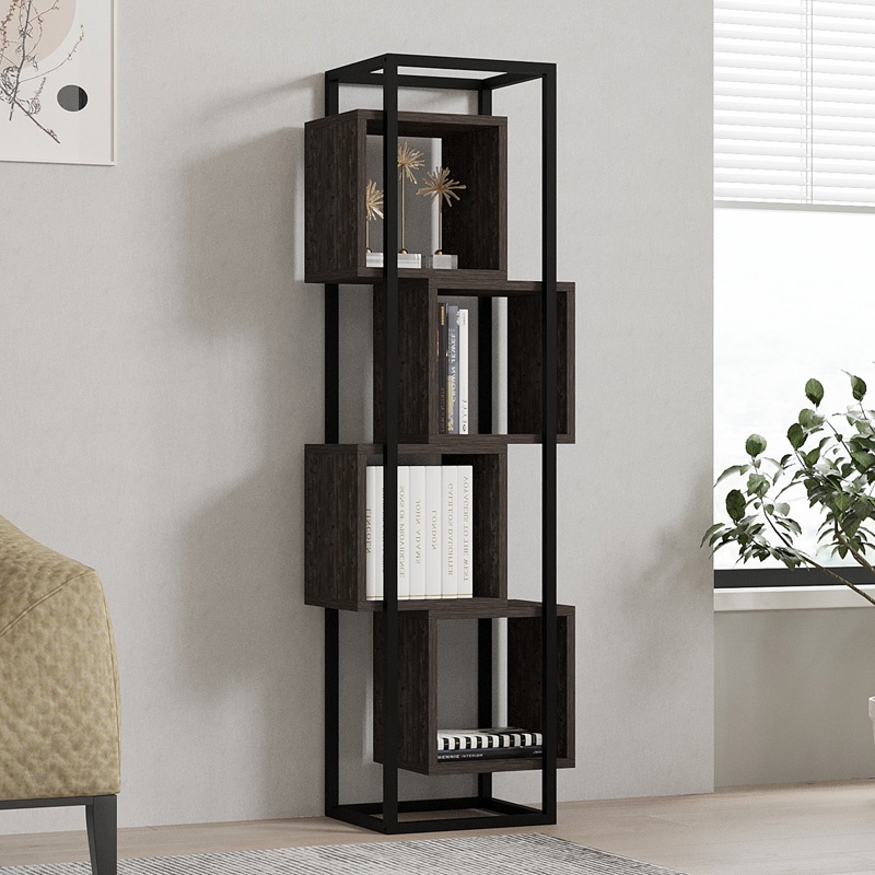 Biblioteca Gridur, Pako World, Nuc inchis, 44x29x140 cm - 1 | YEO