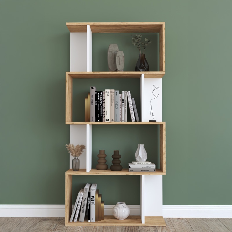 Biblioteca Kadu, Pako World, Sonoma, 72x22x147 cm