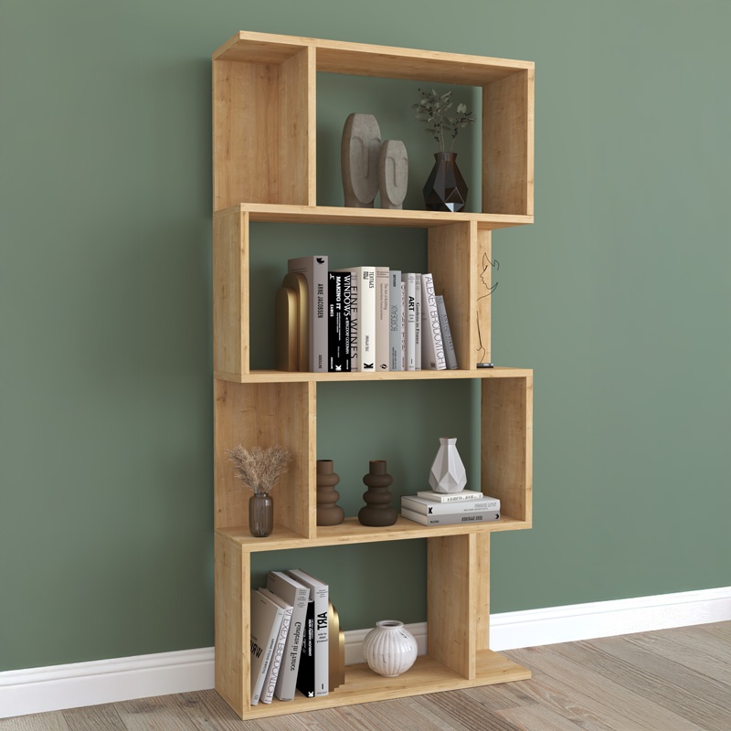 Biblioteca Kadu, Pako World, Stejar, 72x22x147 cm