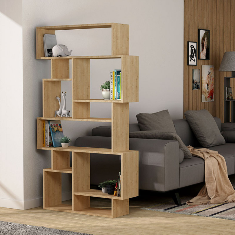 Biblioteca Karmato in culoare naturala 96x25,5x168,5cm - 1 | YEO