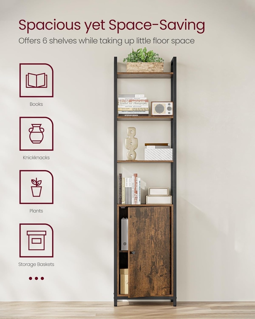 Biblioteca Maro Vasagle 40x24x159.5 cm - 3 | YEO