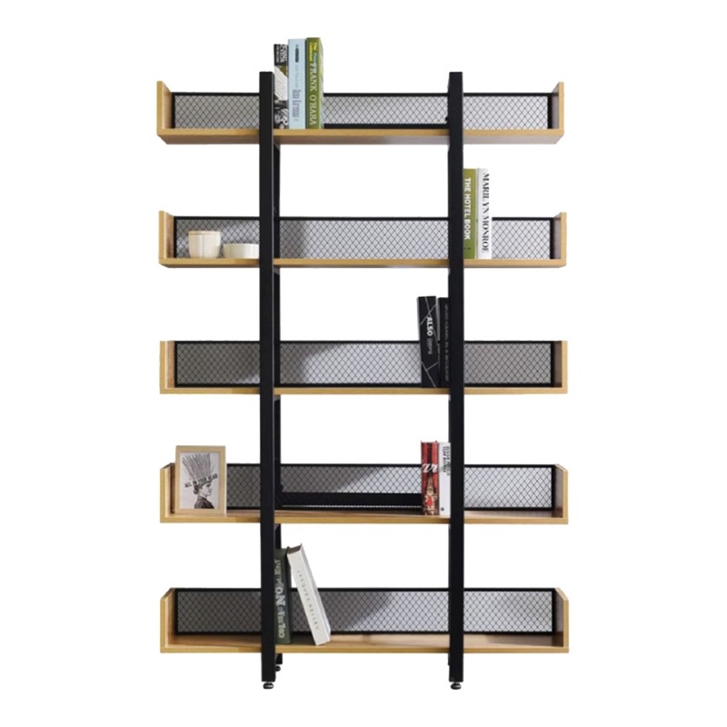 Biblioteca Musha, Pako World, Metal Negru-Stejar, 120x22x185 cm - 1 | YEO