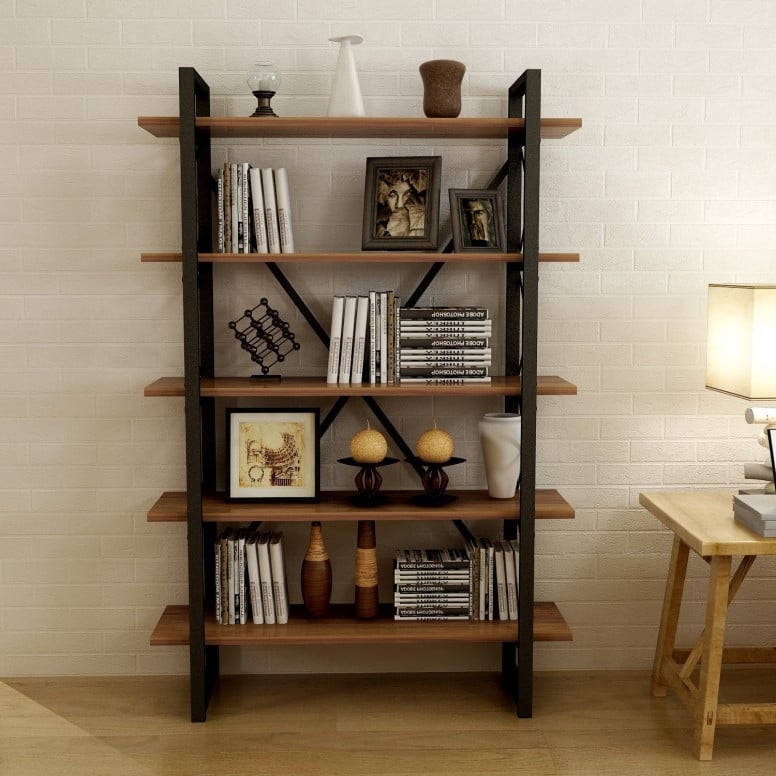 Biblioteca Nero Elit Walnut-Negru - 1 | YEO