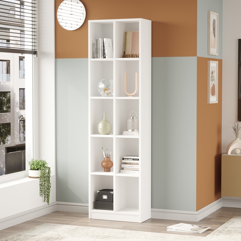 Biblioteca Otec, Pako World, Alb, 51x25x180 cm - 1 | YEO