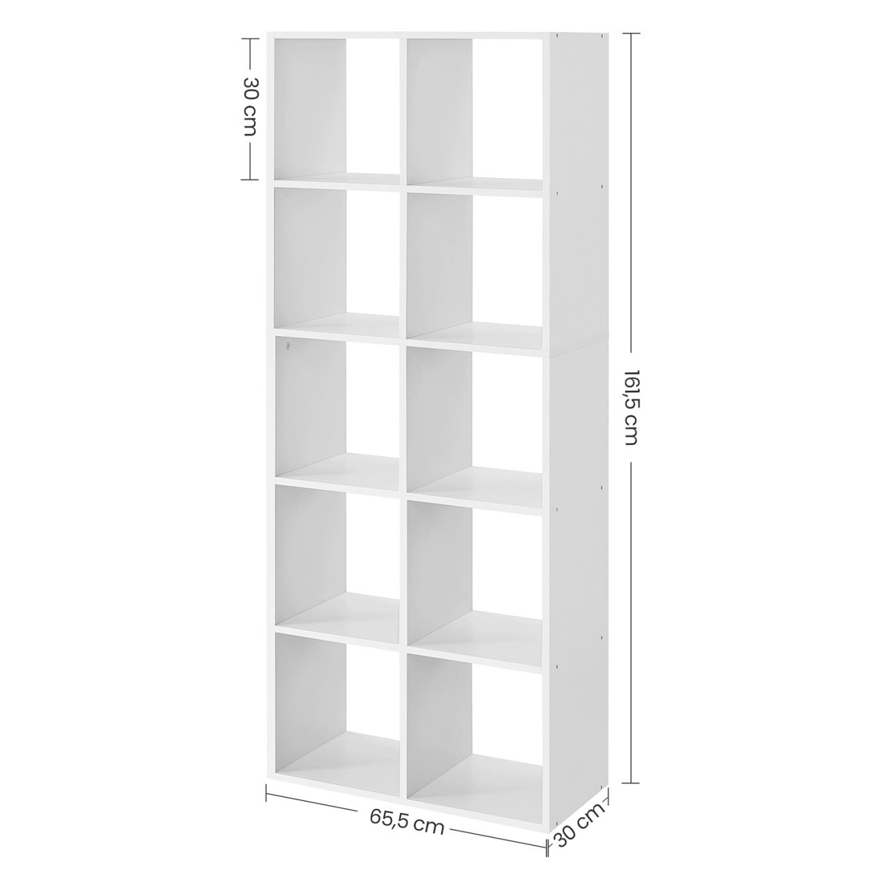 Biblioteca Vasagle Alb 65.5x30x161.5 cm