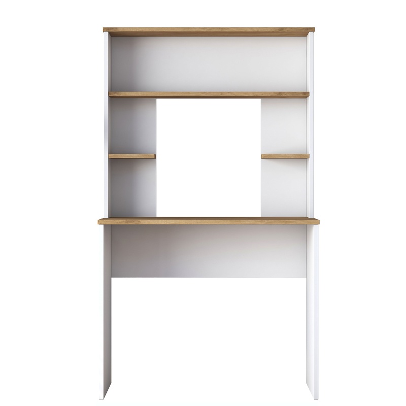 Birou cu biblioteca Wunko Pako World Alb 90x45x155.6 cm - 2 | YEO