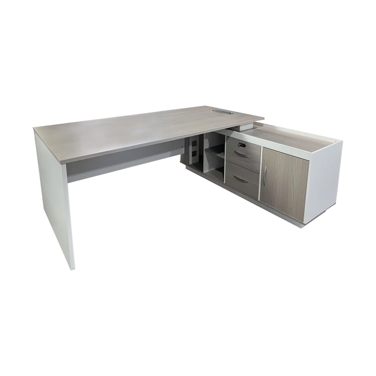 Birou de colt Armadi, Pako World, Sonoma-Alb, 180x80x75 cm
