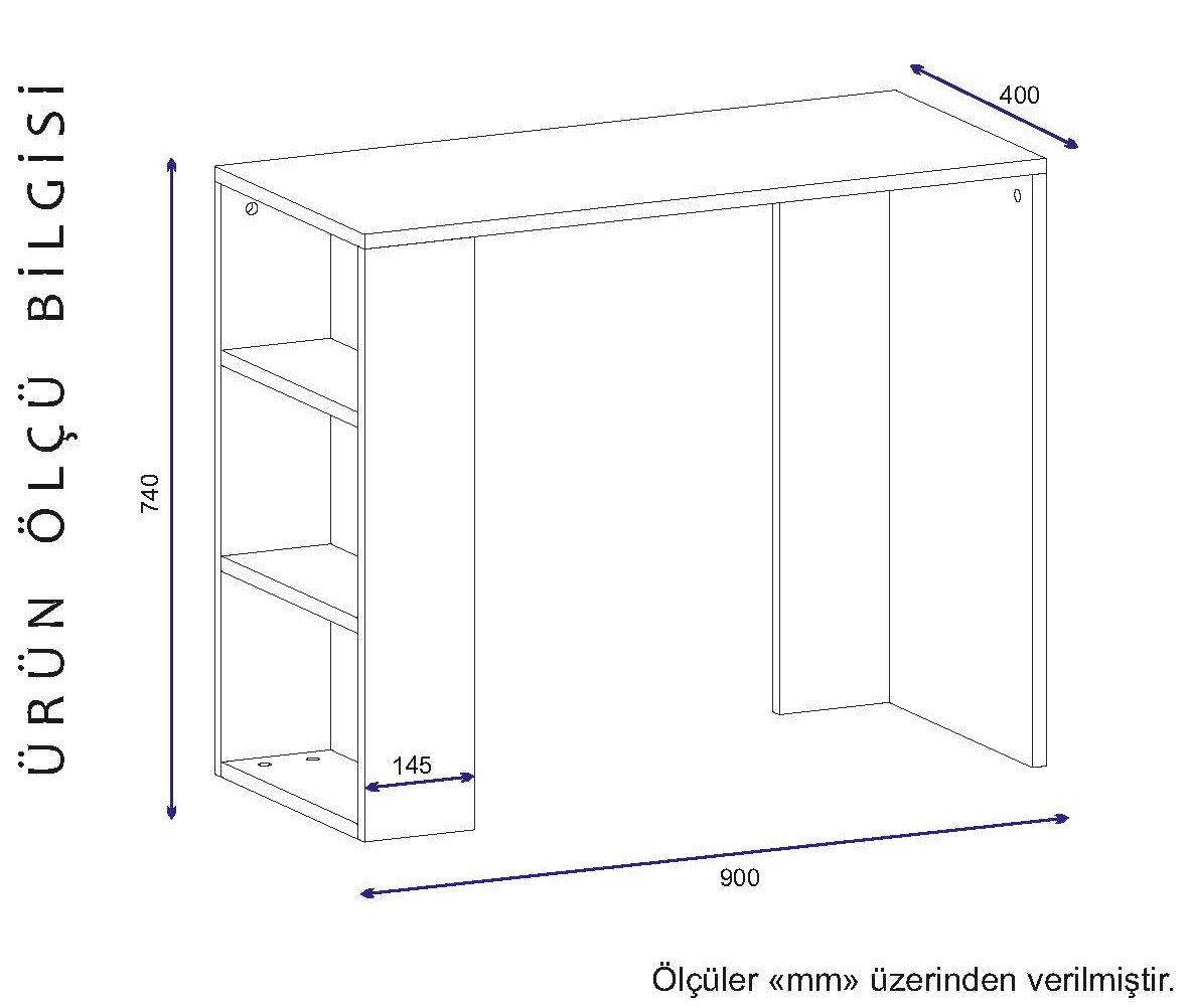 Birou Netenya Alb 90x74x40 cm - 3 | YEO