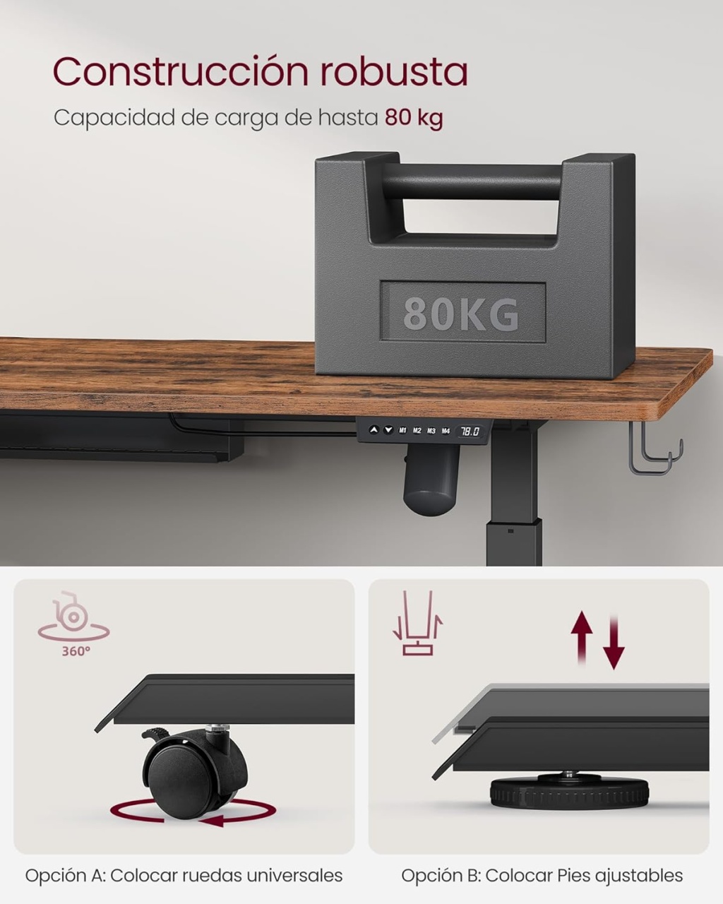Birou reglabil Vasagle Maro 160x70x120 cm