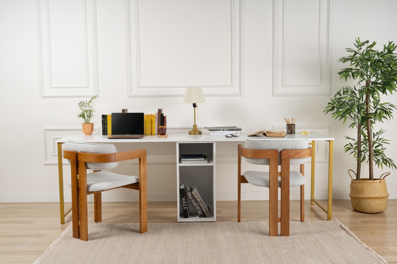 Birou Twin Study Desk Alb - 2 | YEO