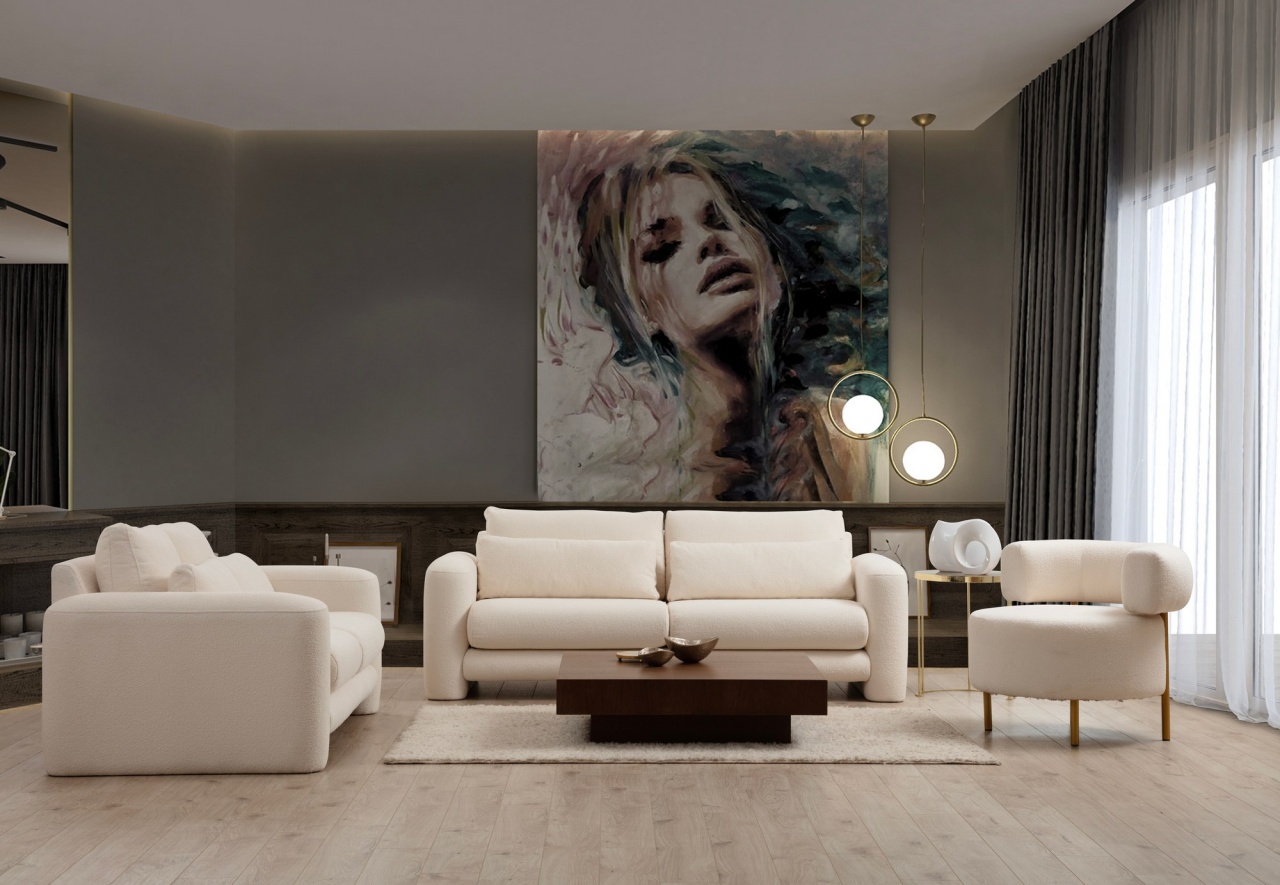 Canapea 3 locuri Lily Crem - 1 | YEO