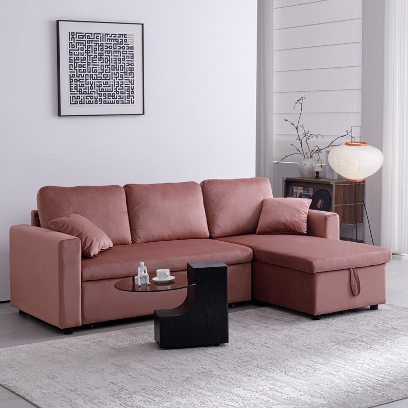 Canapea coltar cu depozitare Kamore Kaki inchis 223x146x85 cm - 2