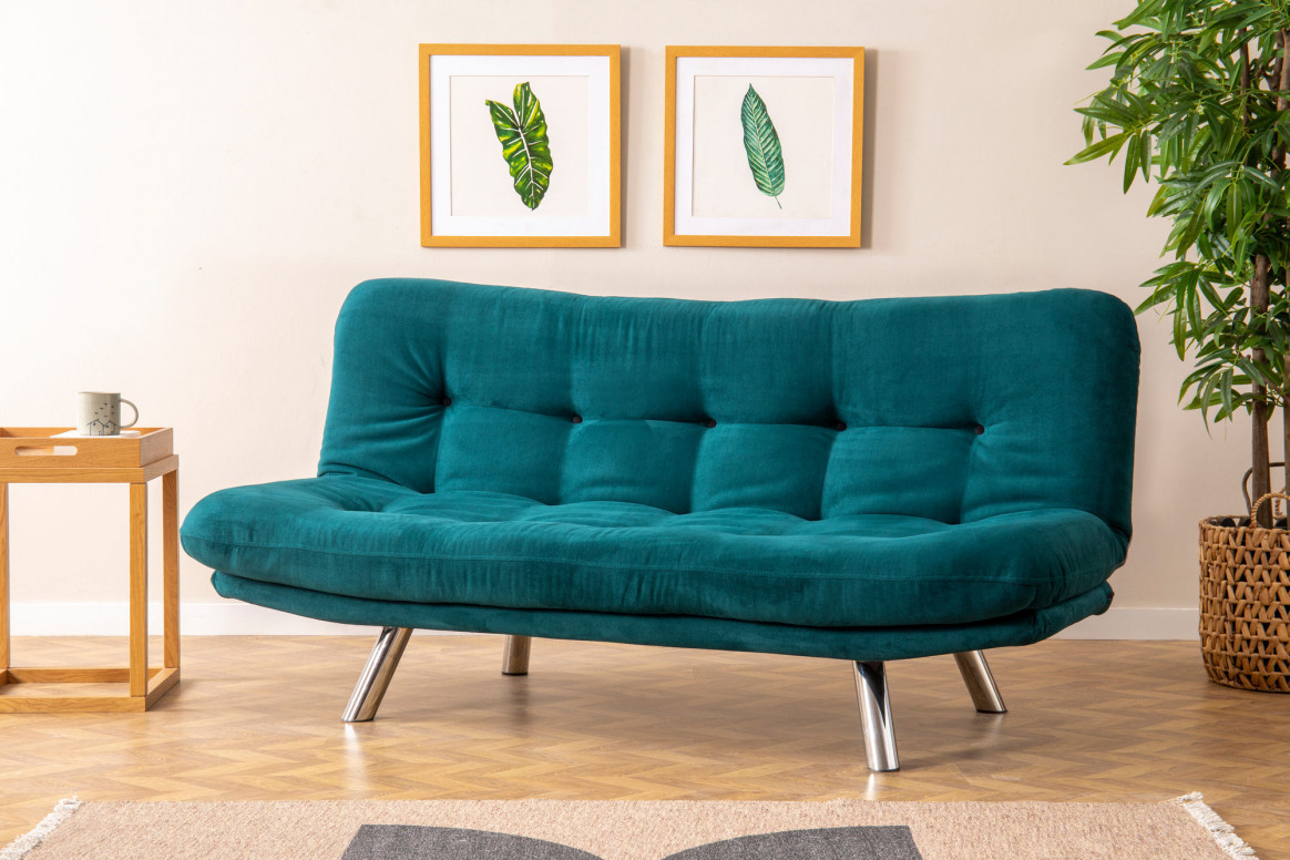 Canapea Extensibila, 3 Locuri Misa Small Sofabed Petrol Verde