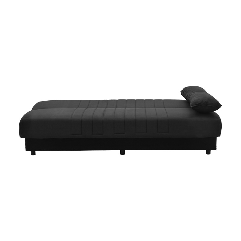 Canapea extensibila Romina 3 locuri cu spatiu de depozitare tesatura negru 190x85x90 cm - 3 | YEO