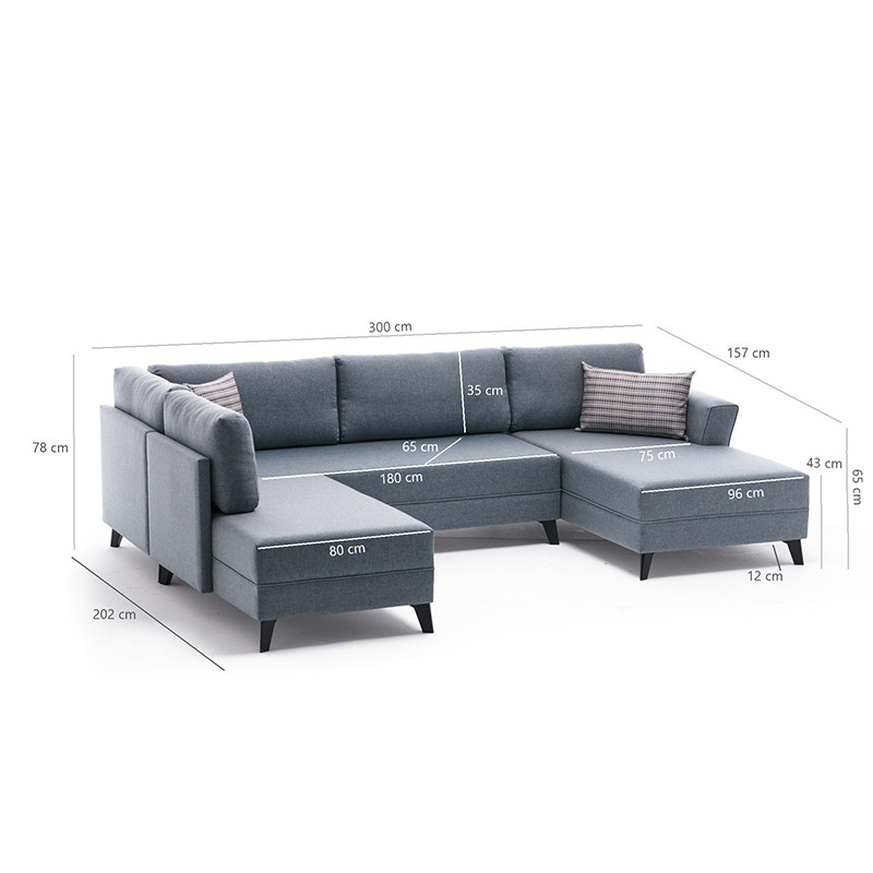 Coltar extensibil Versatile PWF-0536 material textil crem 300x202x78cm