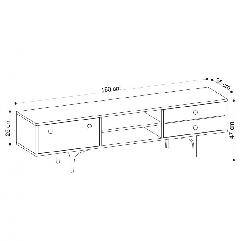 Comoda TV Alessa Oak - 3 | YEO