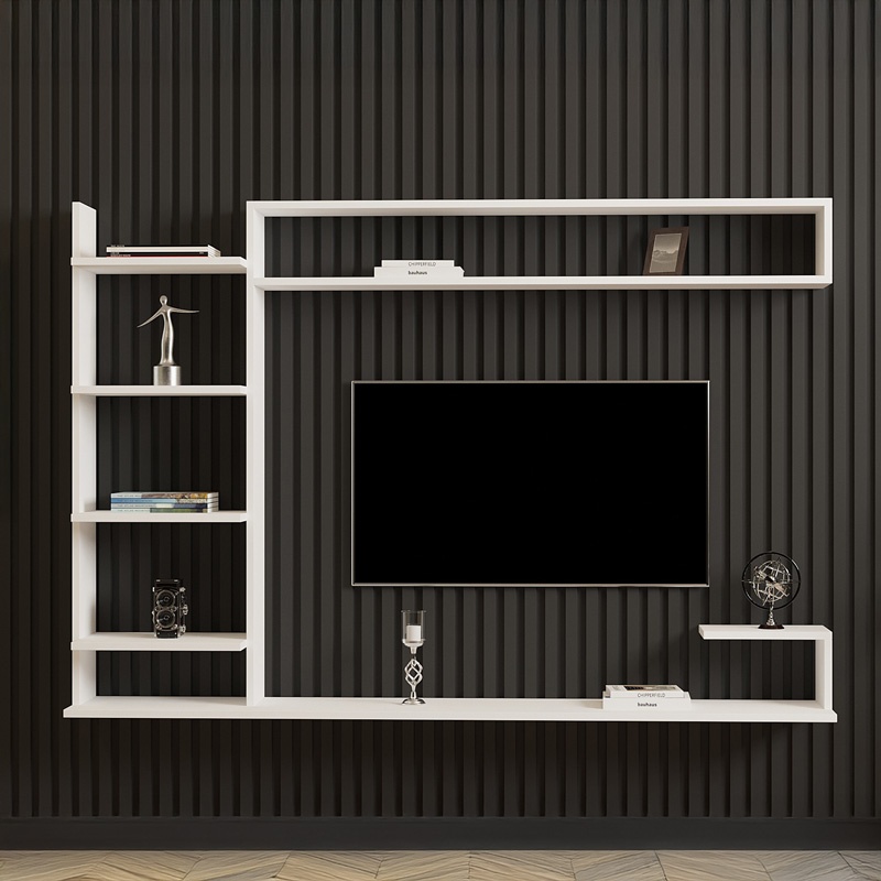 Comoda TV Dilan, Pako World, Alb, 180x29x121 cm - 2 | YEO