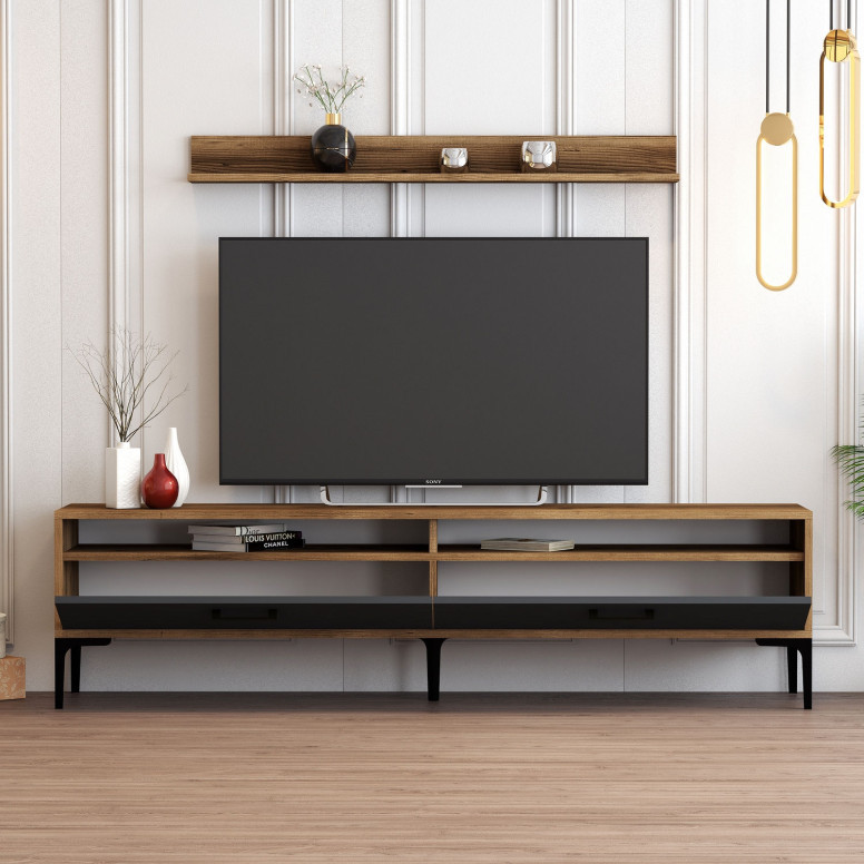 Comoda TV Istanbul - Walnut, Antracit - 2 | YEO