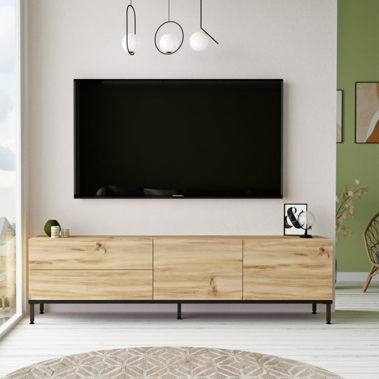 Comoda TV LV6 Oak-Negru