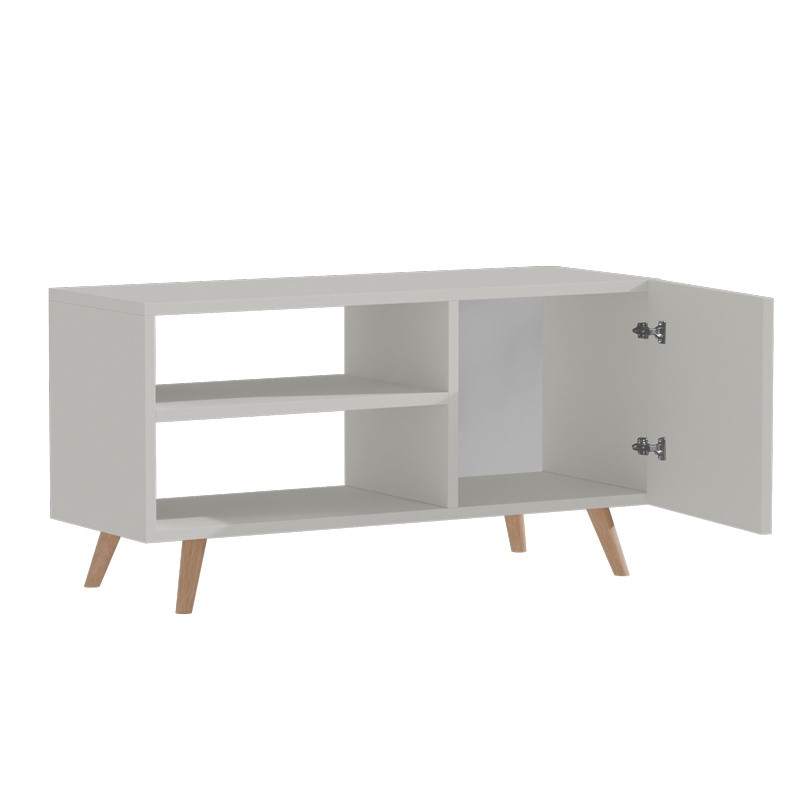 Comoda TV Orianne melamina alb-natural 90x32x46 cm - 1 | YEO