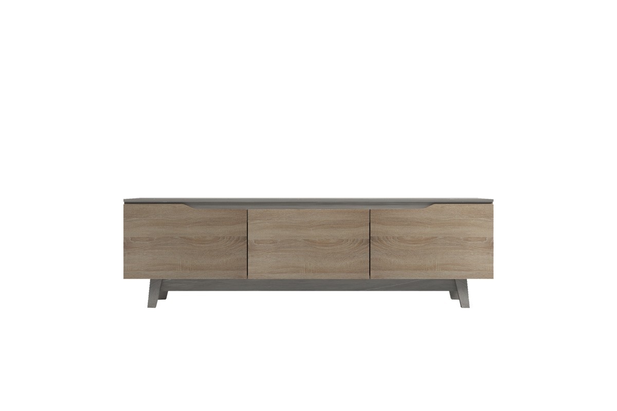 Comoda TV, Pako Word, Kasandra, Gri deschis marmura, 180 x 35 x 48 cm - 2 | YEO