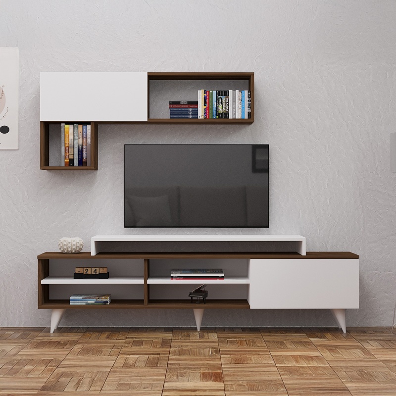 Comoda TV Visao, Pako World, Alb-Nuc, 180x32x55 cm - 2 | YEO
