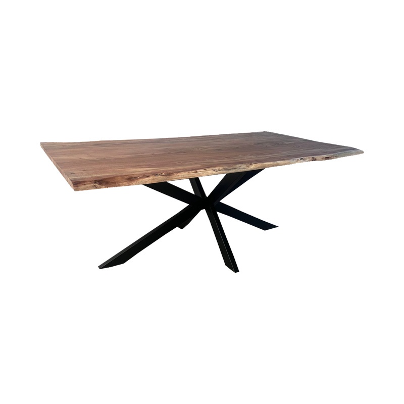 Consola Miles Boho, Pako World, lemn masiv de salcam, Grosime 3.7 cm, Natural, 180x90x76 cm