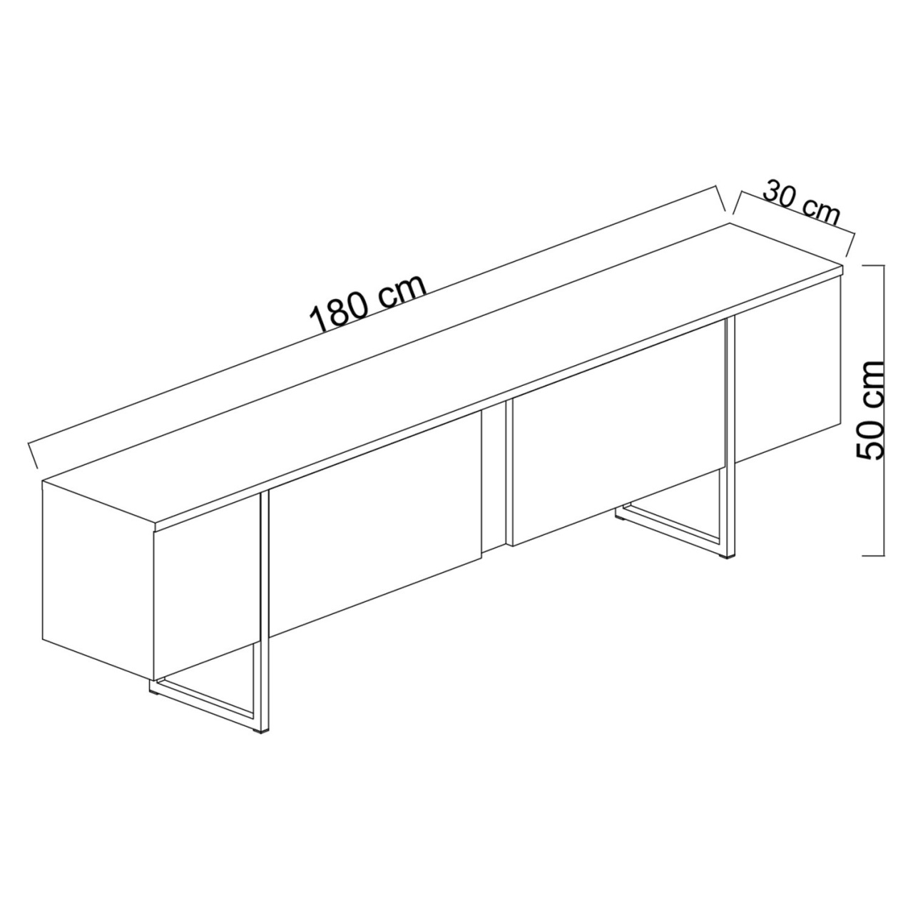 Consola TV Luxe Nuc 180x30x50 cm