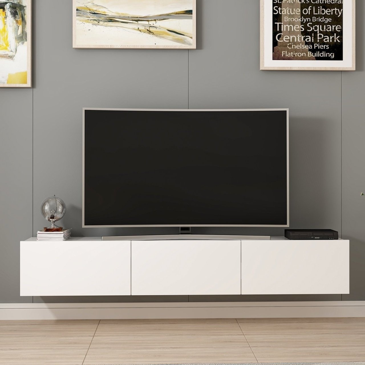 Consola TV Rigel Alb 180x30x32 cm