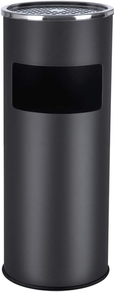 Cos de gunoi cu scrumiera Negru Songmics 60.5 x 24.5 cm