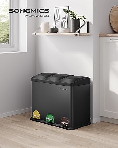 Cos de gunoi reciclabile Negru Songmics 60.5x40.5x48.5 cm - 1 | YEO