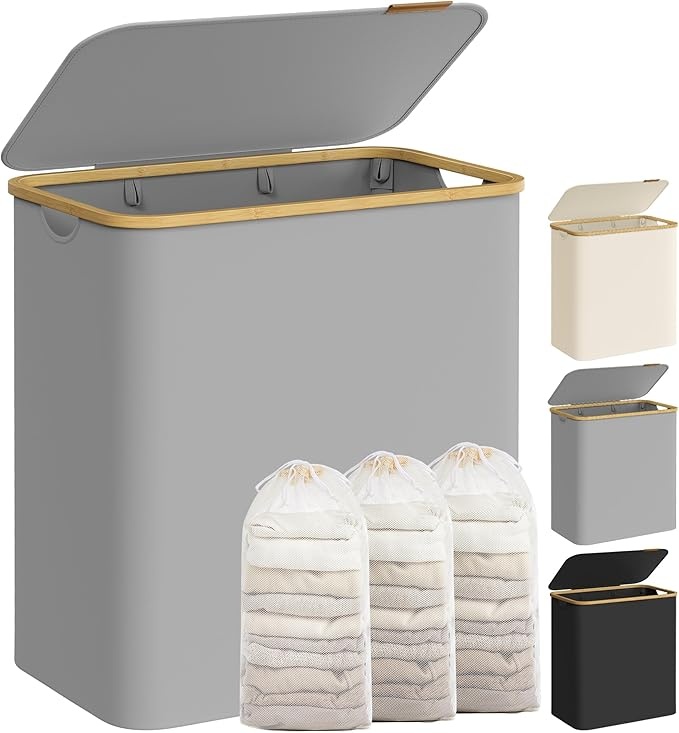 Cos de rufe Gri Songmics 60x38.5x70.5 cm