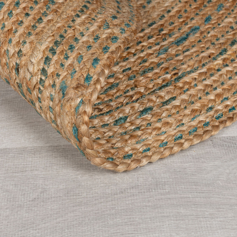 Covor Capri Jute Circle Natural/Albastru 133X133 cm, rotund, Flair Rugs - 2 | YEO