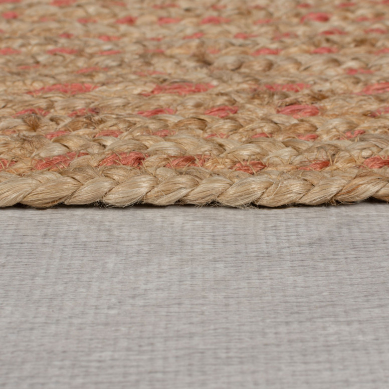 Covor Capri Jute Circle Natural/Corai 133X133 cm, rotund, Flair Rugs