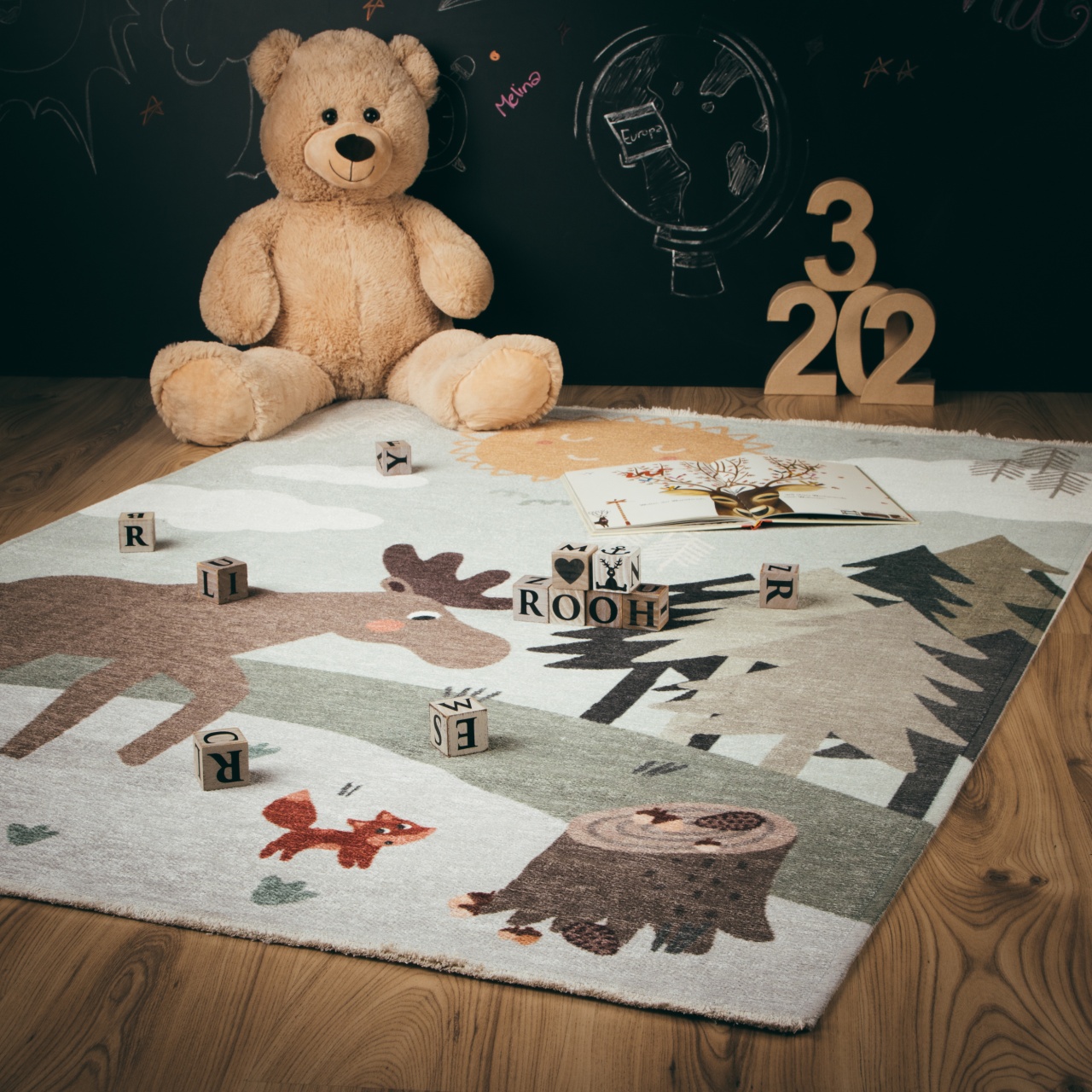 Covor eco copii My Greta Albastru deschis 115x170 cm - 3 | YEO