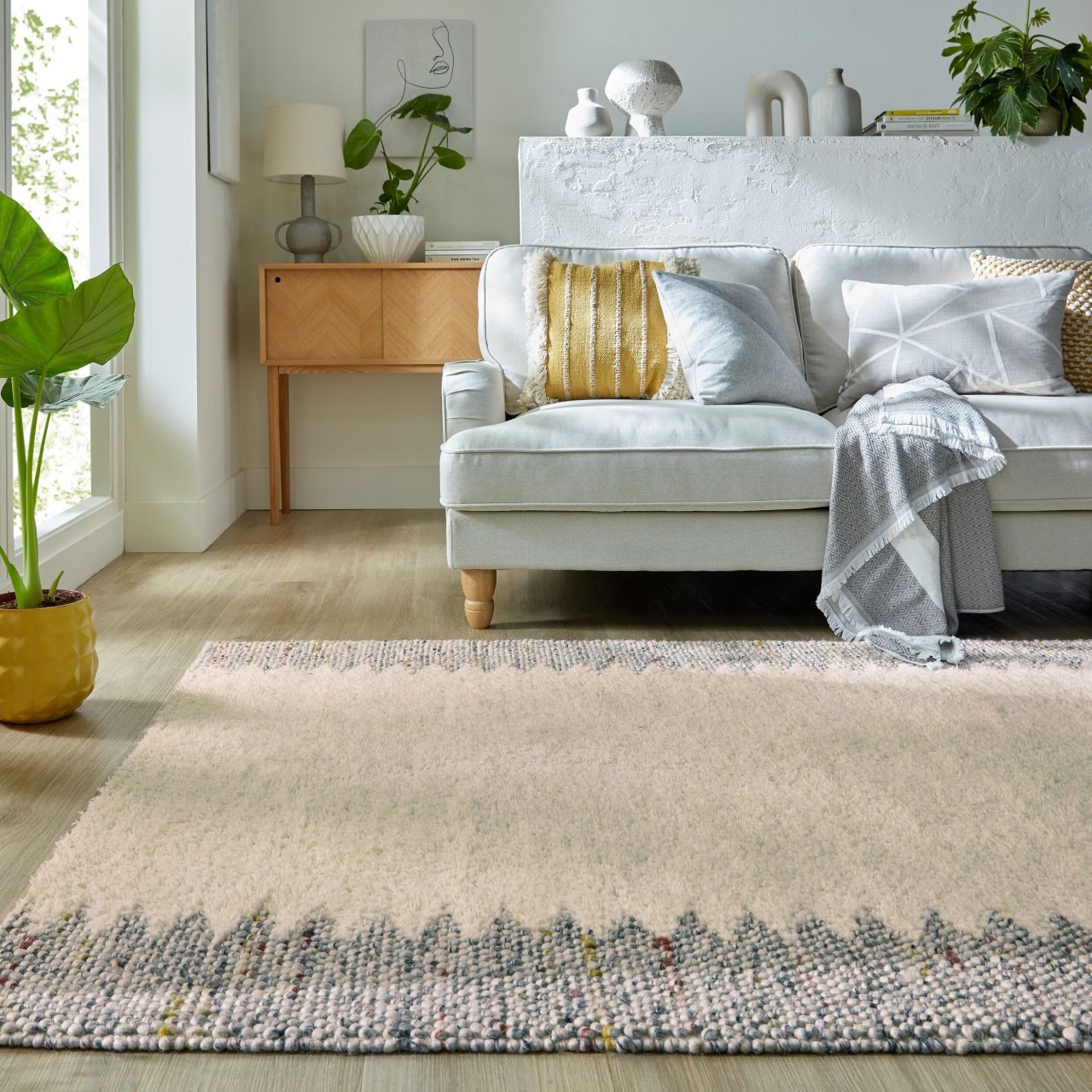 Covor Minerals Border Natural 120X170 cm, Flair Rugs