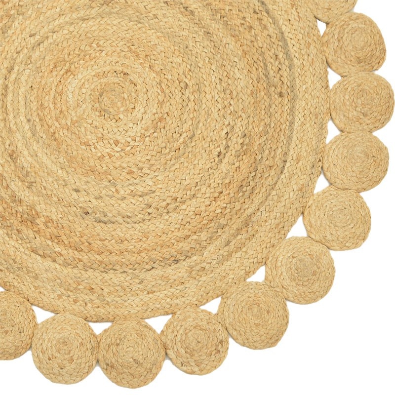 Covor rotund Boho Voni, Pako World, Iuta, Natural, 120x120 cm - 1 | YEO