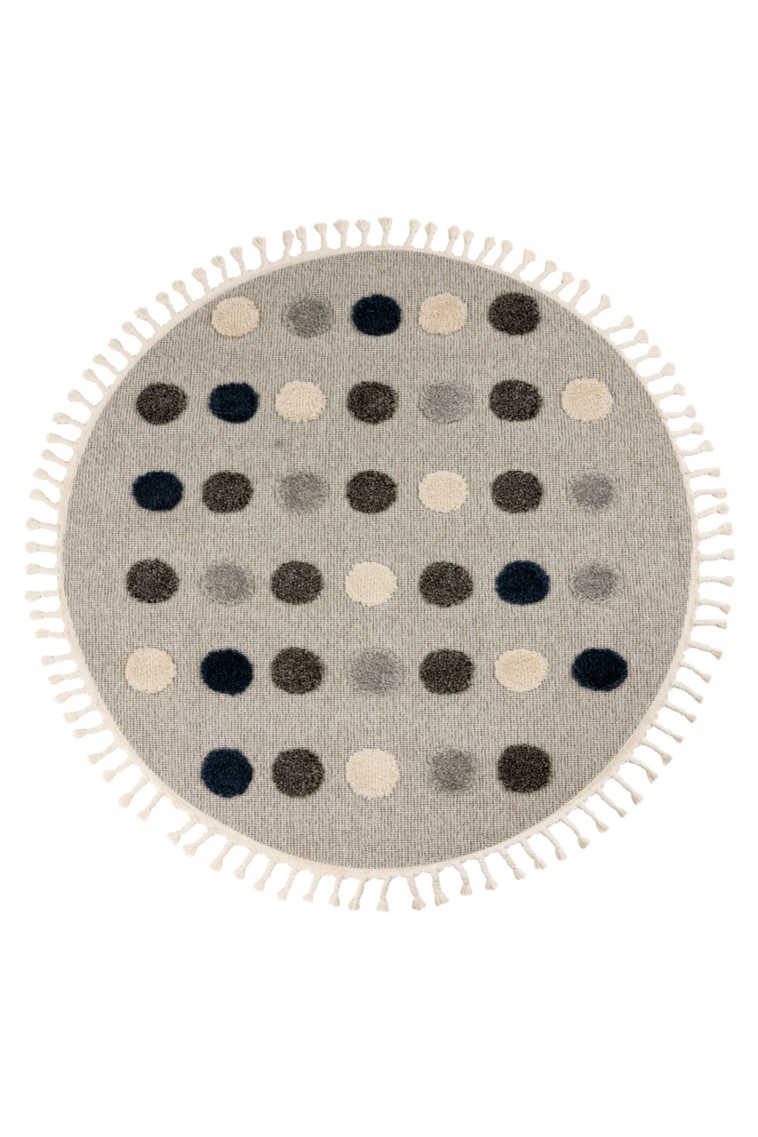 Covor rotund copii Fano Gri 133x133 cm