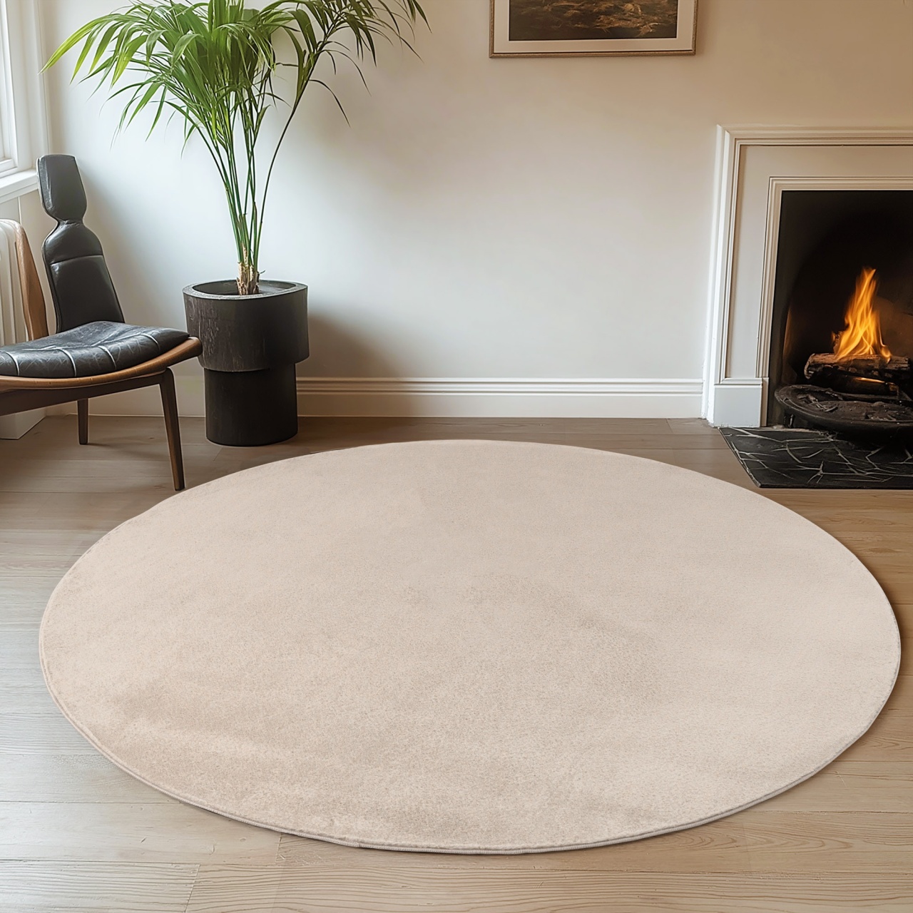 Covor rotund Joy Crem 80x80 cm - 1 | YEO