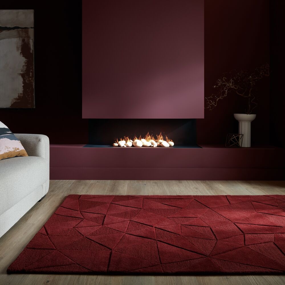Covor rotund Shard Rosu 160x160 cm, Flair Rugs