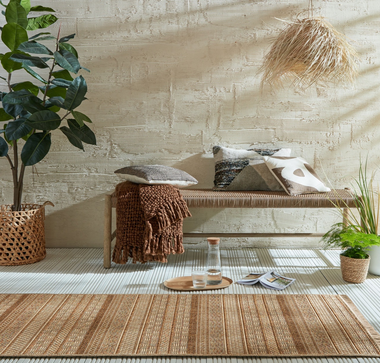 Covor traversa Sylvie Farah Stripe Natural 80X230 cm, Flair Rugs - 2 | YEO