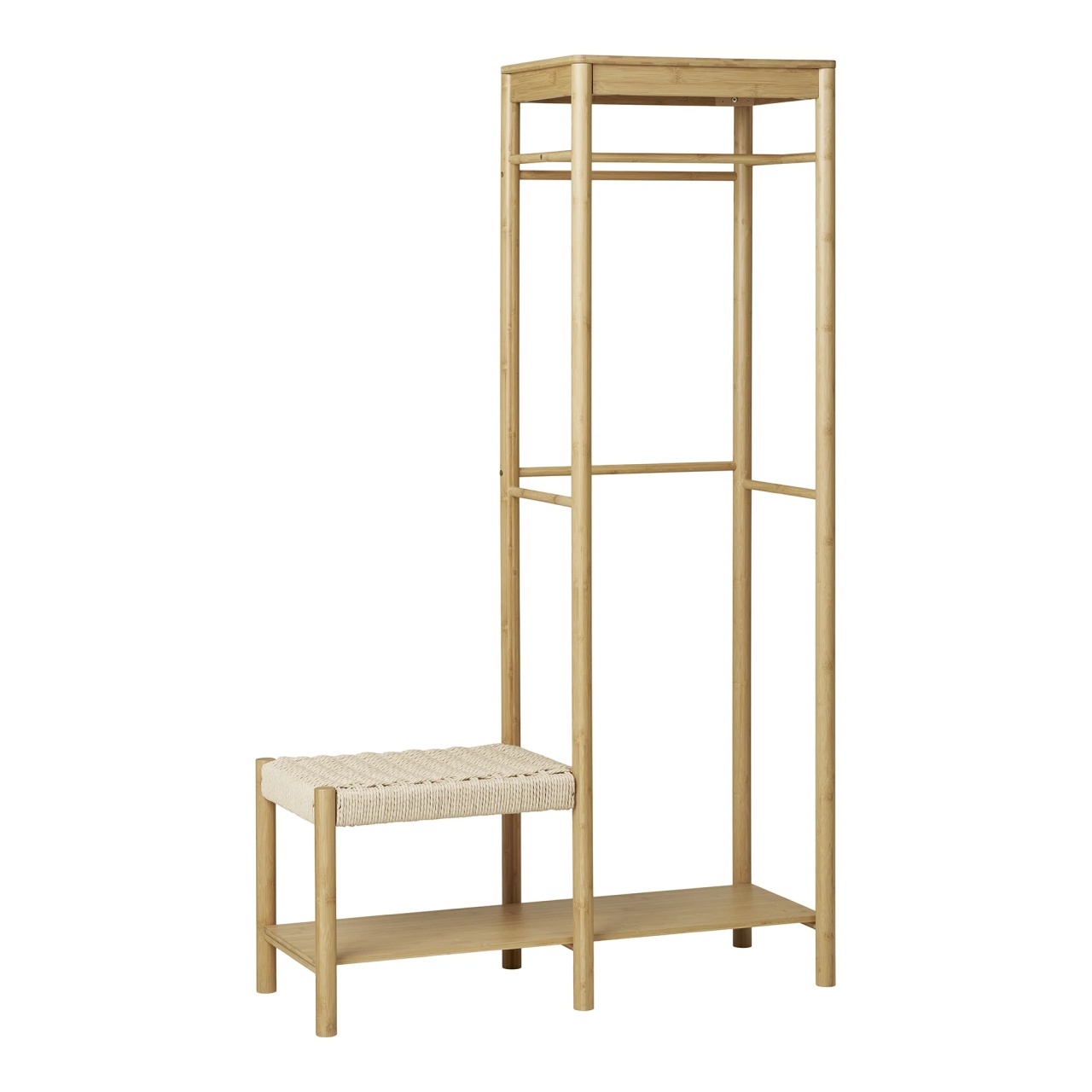 Cuier cu banca Ember, Natural, 95x36x165 cm - Imagine 4