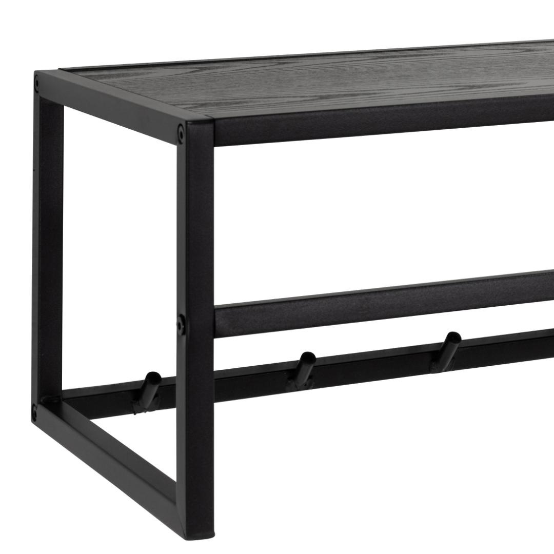 Cuier Seaford V1, Negru, 22x77x28 cm - Imagine 4