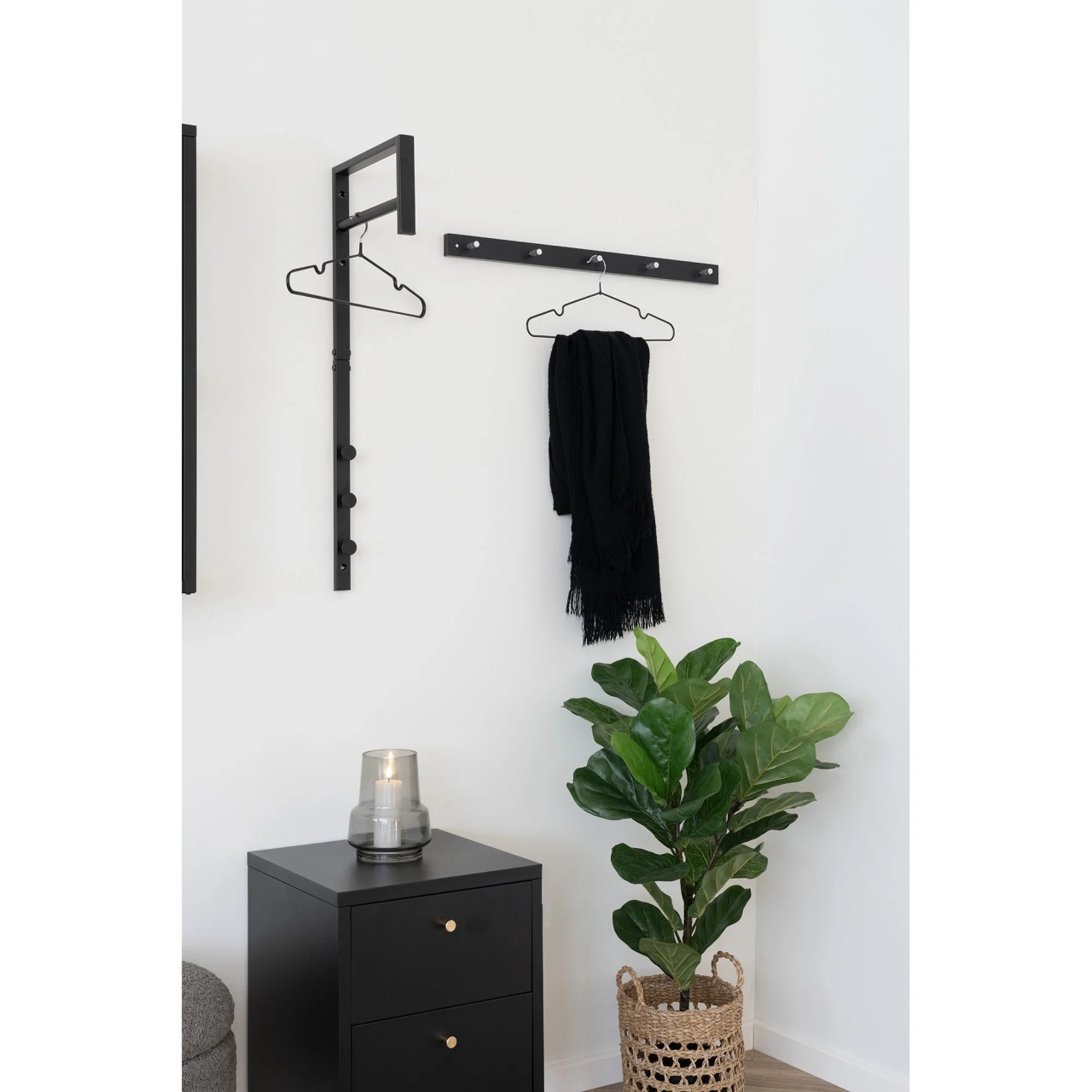 Cuier Trento, Negru, 30x3x82 cm - Imagine 2