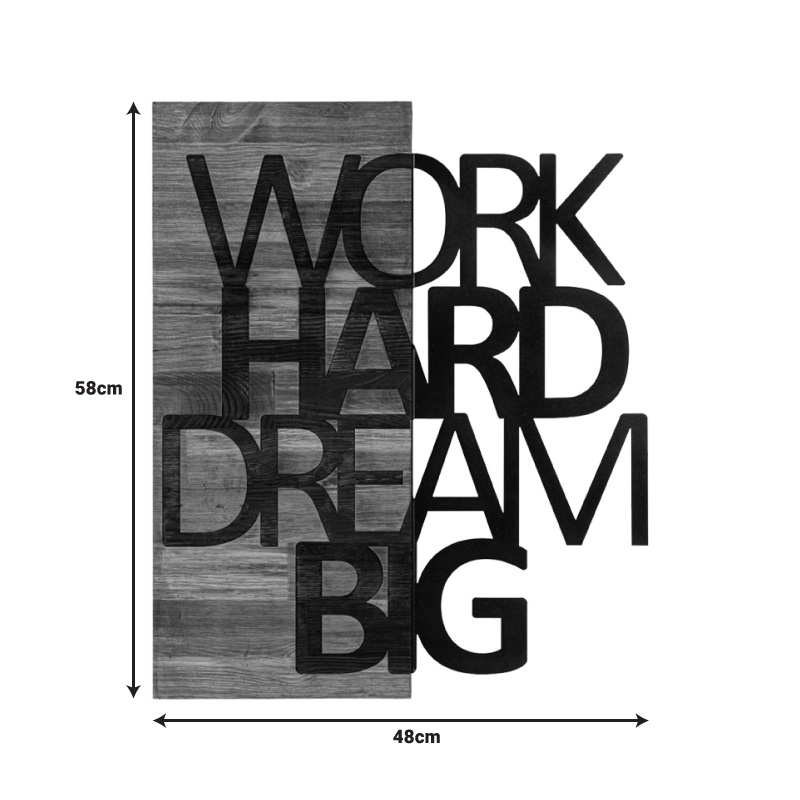 Decoratiune de perete Deseze, Pako World, Lemn de pin, Natural, 48x3x58 cm