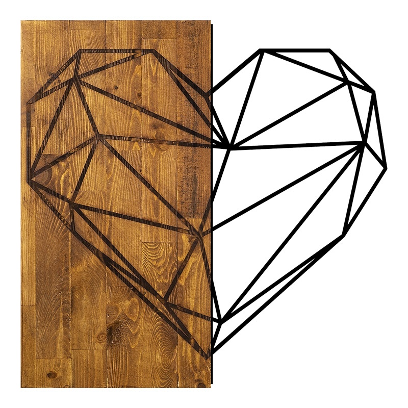 Decoratiune de perete Helie, Pako World, Lemn de pin, Natural, 58x3x58 cm