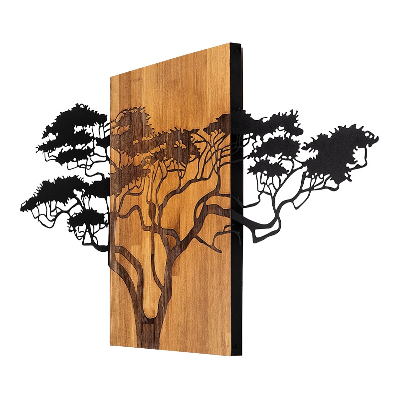 Decoratiune de perete Merzo, Pako World, Lemn de pin, Natural, 144x3x70 cm - 2 | YEO