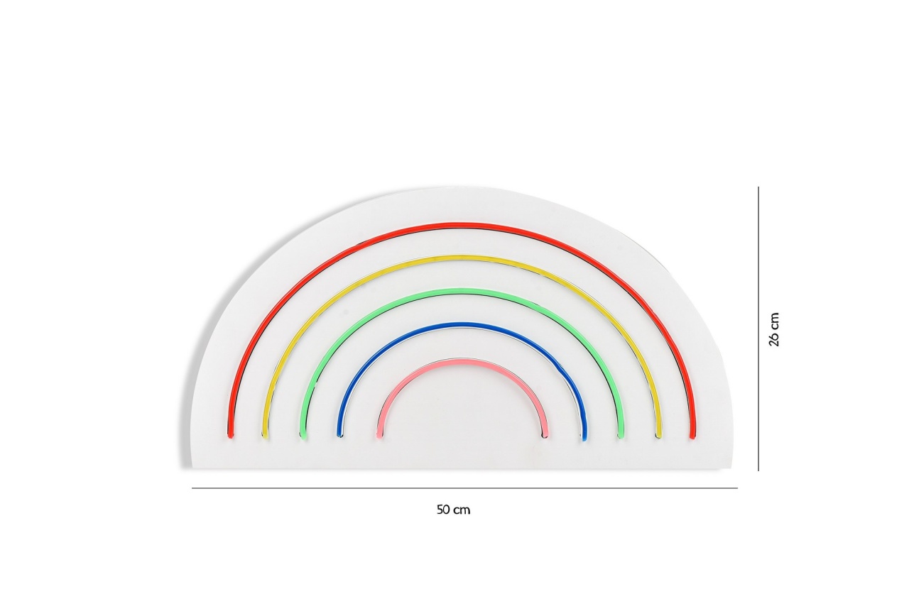 Decoratiune luminoasa LED de perete Rainbow Multicolor 50x26x2 cm